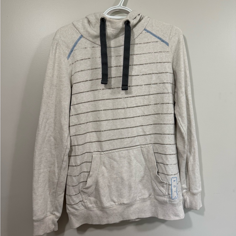 💙Roxy womens Gray Striped Hoodie